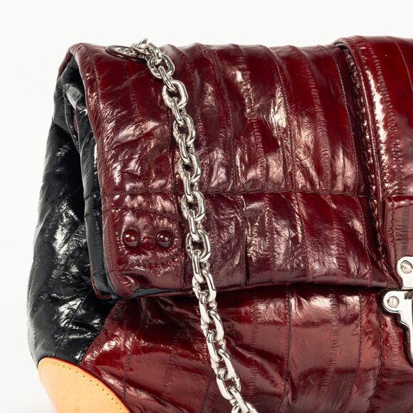 Louis Vuitton SS/15 Runway Cloud Clutch GM Burgundy Eelskin Foldover Bag - Picture 7 of 14